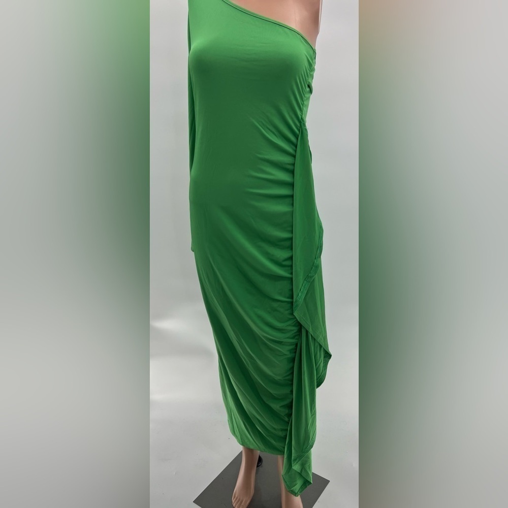 One Shoulder Ruches Asymmetrical Maxi Dress | Size S | NWOT - Picture 4 of 7